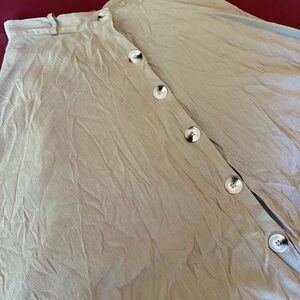 New Directions Beige Maxi Skirt with Buttons